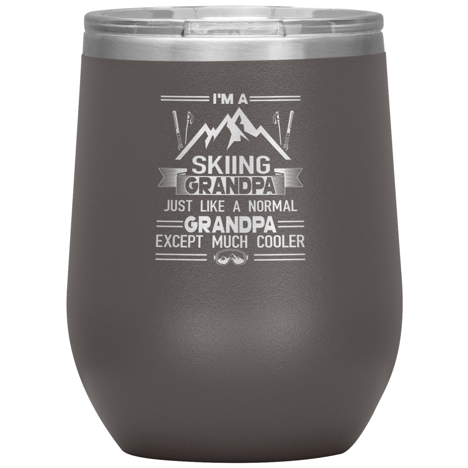 I'm A Skiing Grandpa Wine 12oz Tumbler - Powderaddicts