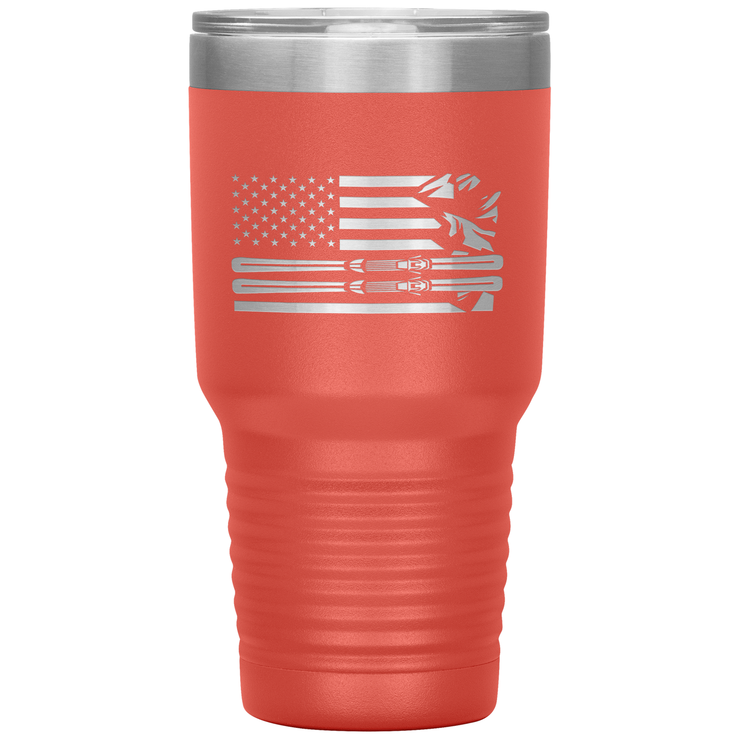 USA Ski Flag 30oz Tumbler - Powderaddicts
