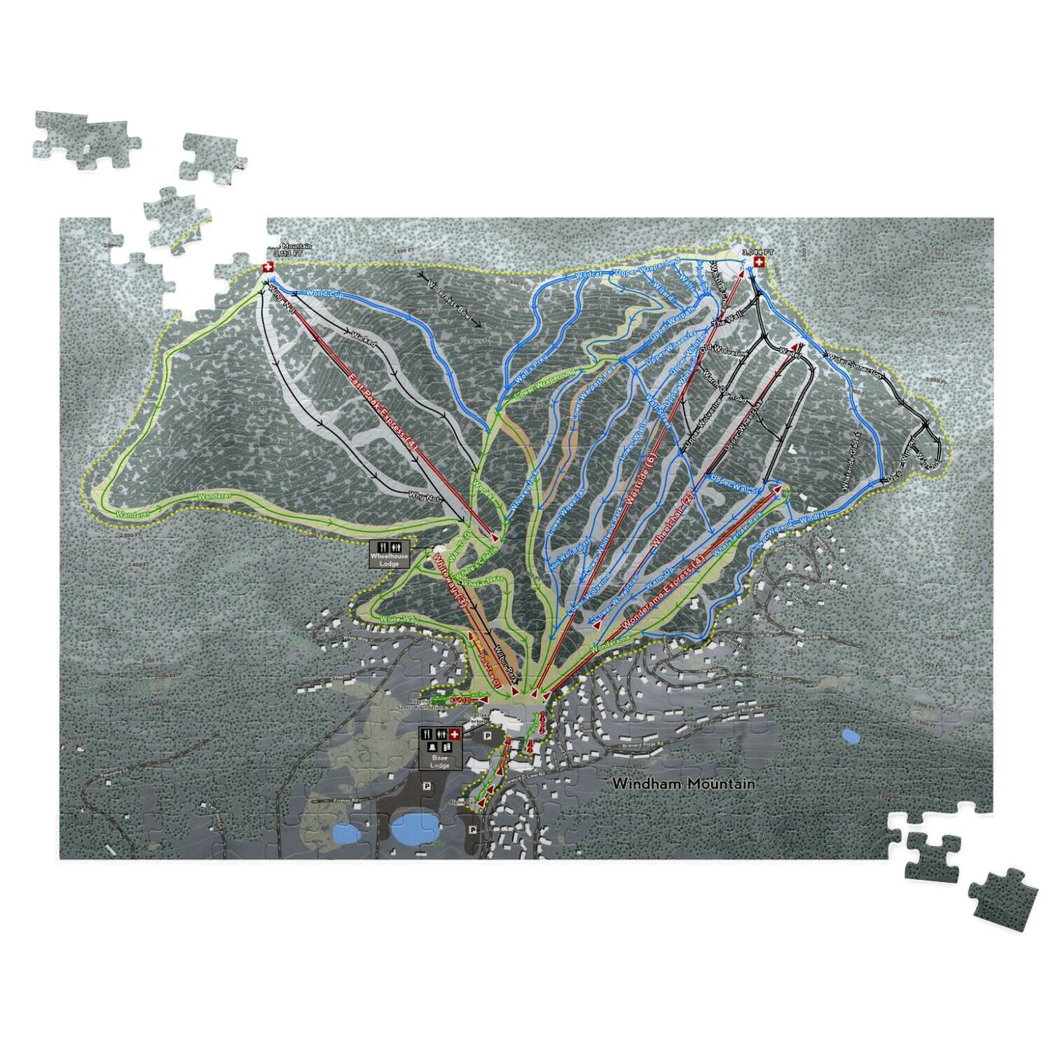 Windham New York Ski Trail Map Puzzles - Powderaddicts