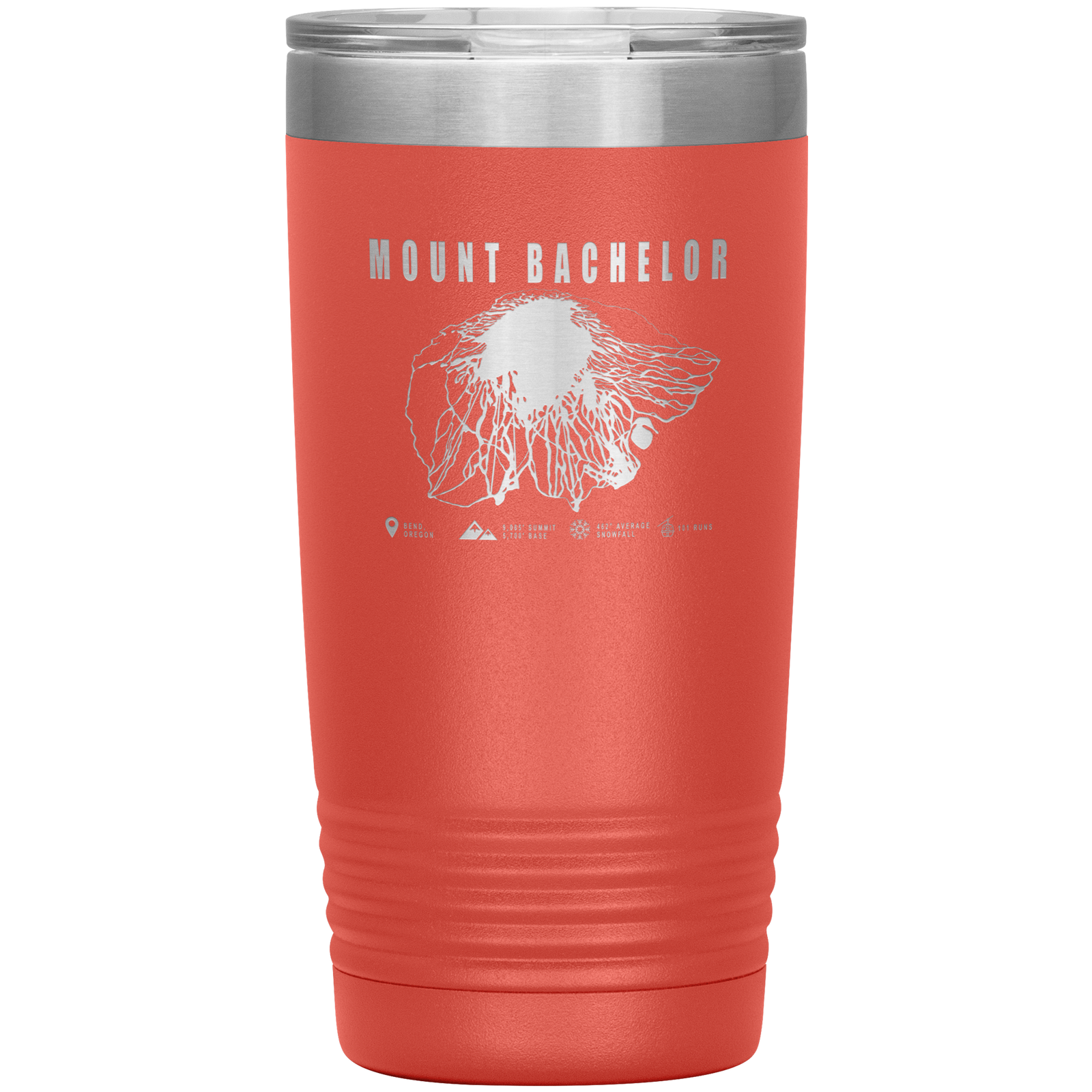 Mount Bachelor, Oregon Ski Trail Map 20oz Tumbler - Powderaddicts
