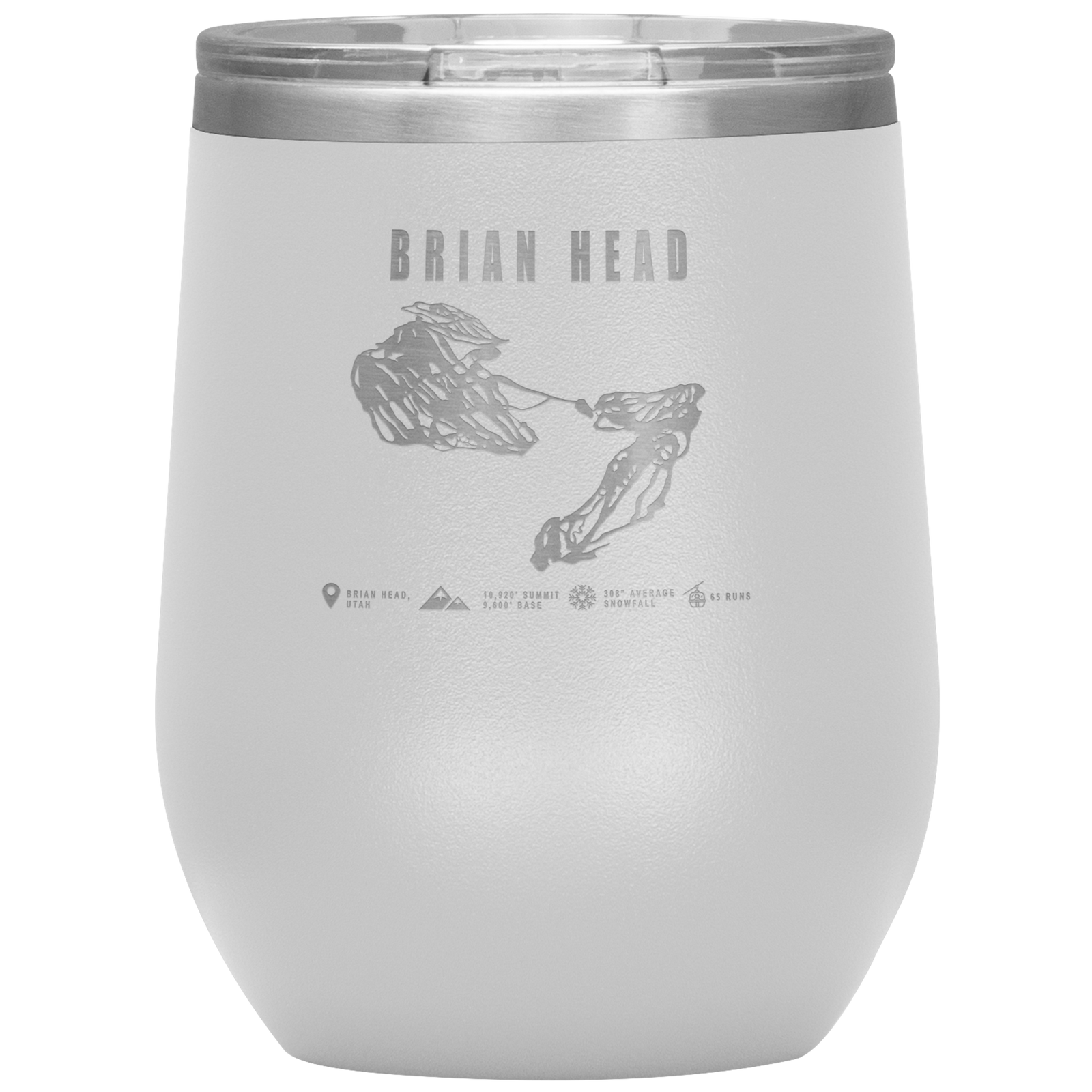Brian Head,Utah Ski Trail Map Wine 12oz Tumbler - Powderaddicts
