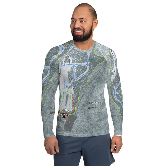Elk Ridge, Arizona Ski Trail Map Men's Base Layer Top - Powderaddicts