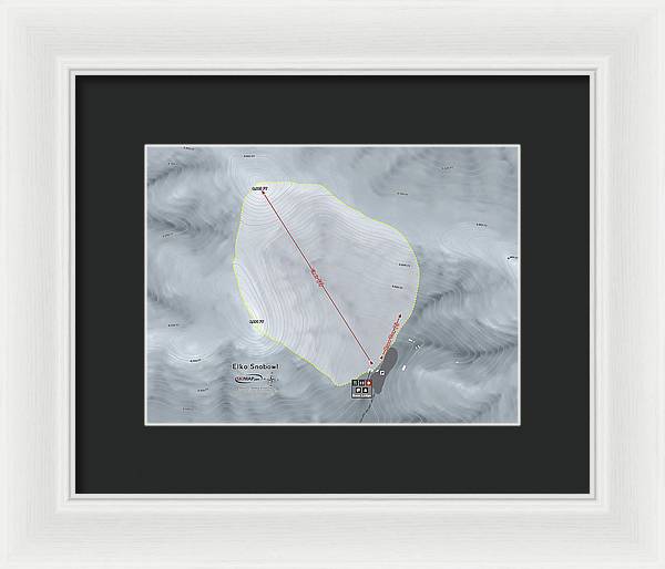 Elko Snobowl Ski Trail Map - Framed Print - Powderaddicts