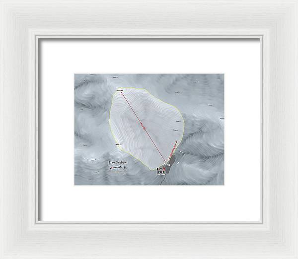 Elko Snobowl Ski Trail Map - Framed Print - Powderaddicts