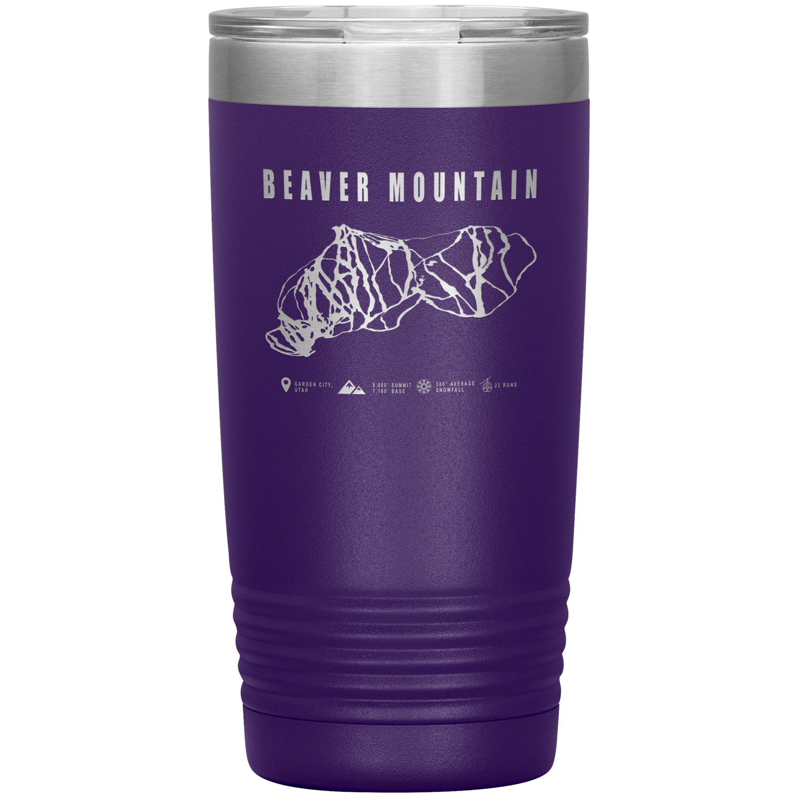 Beaver Mountain,Utah Ski Trail Map 20oz Tumbler - Powderaddicts