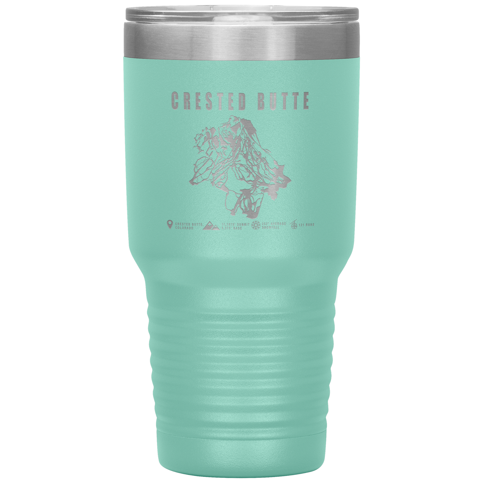 Crested Butte Colorado Ski Trail Map 30oz Tumbler - Powderaddicts