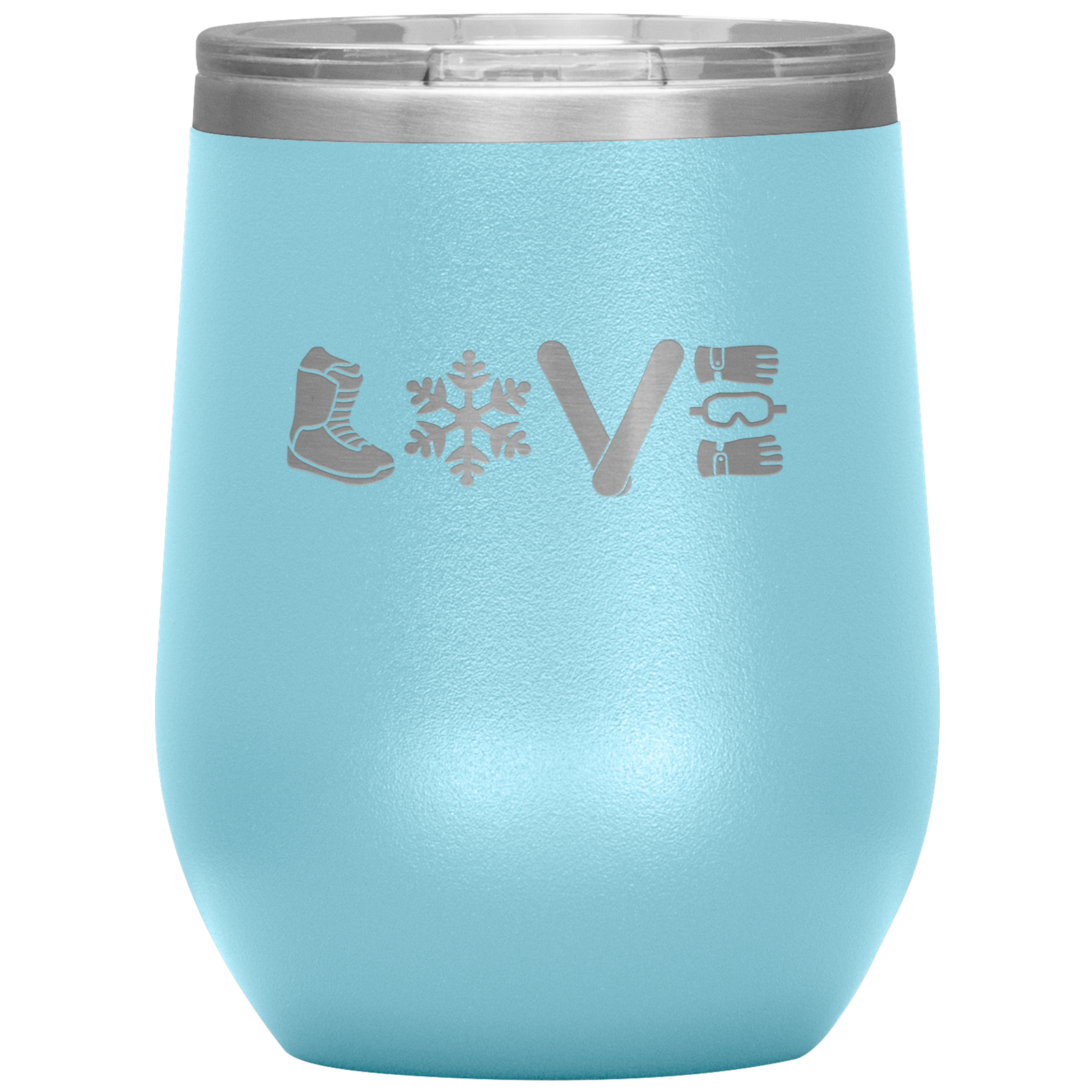 Love Snowboard Symbols Wine 12oz Tumbler - Powderaddicts