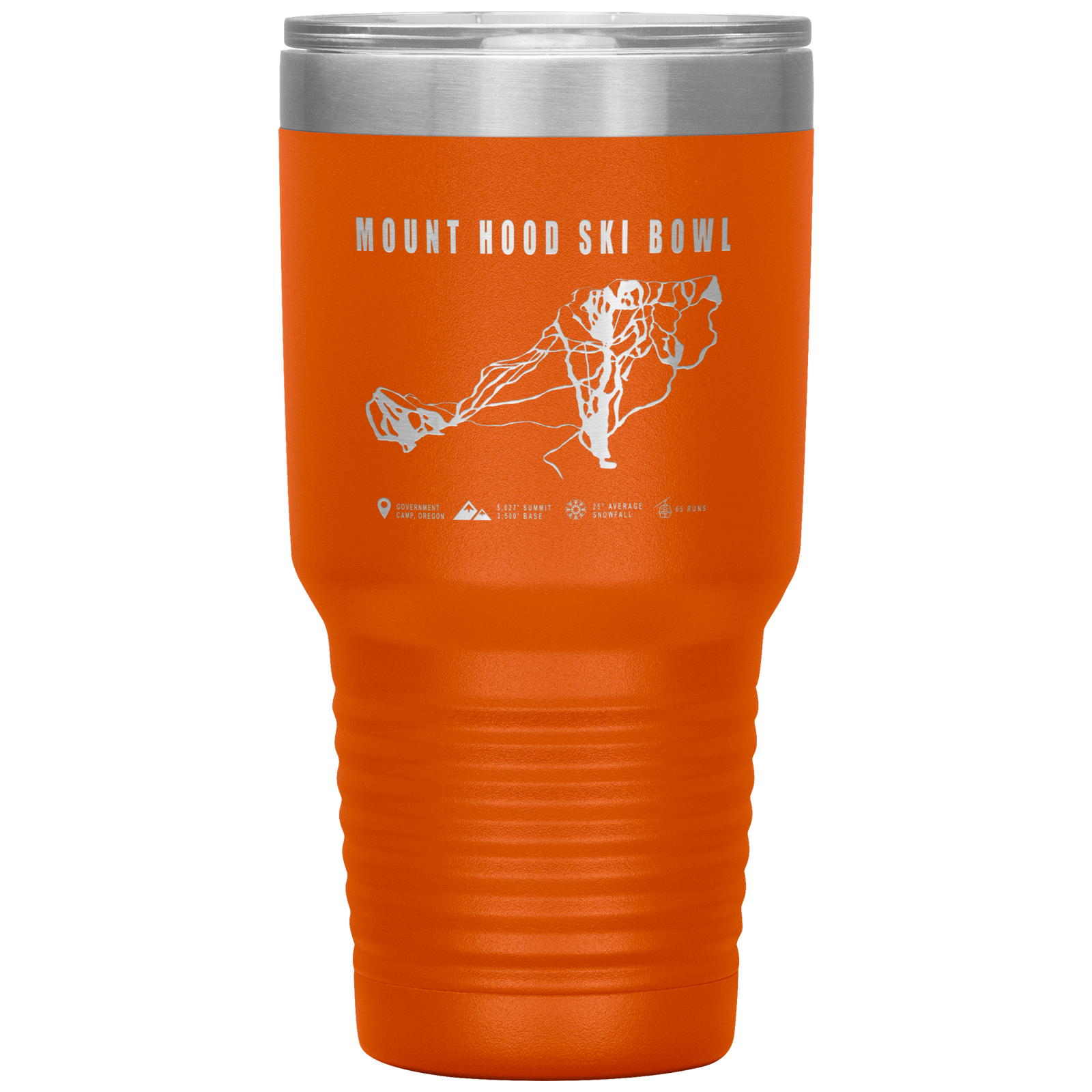Mount Hood Ski Bowl, Oregon Ski Trail Map 30oz Tumbler - Powderaddicts