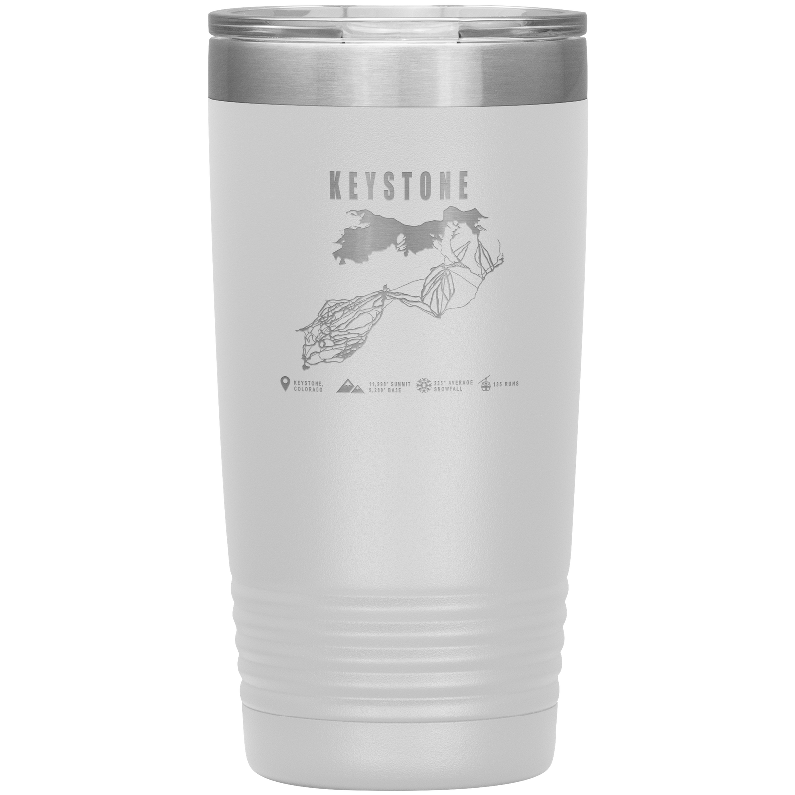 Keystone Colorado Ski Trail Map 20oz Tumbler - Powderaddicts
