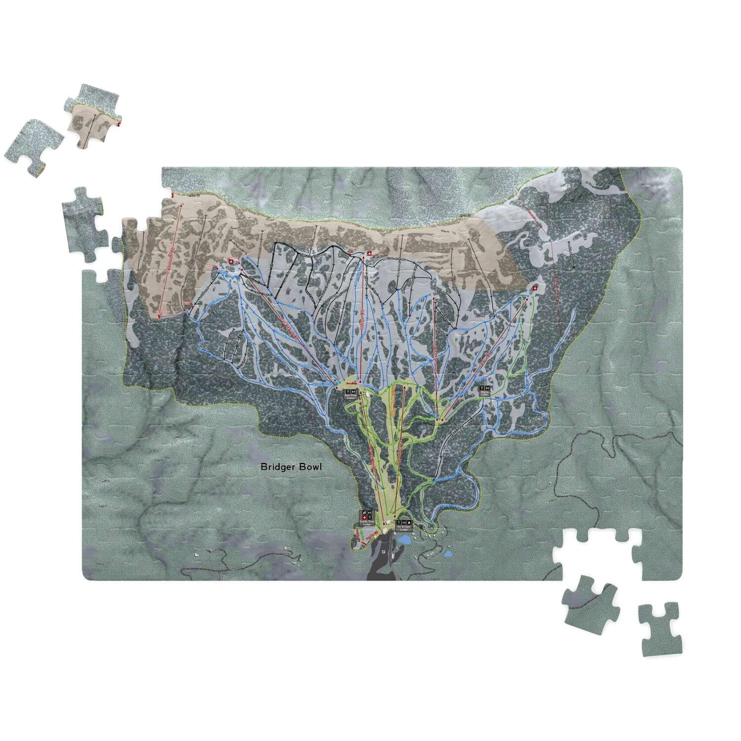 Bridger Bowl Montana Ski Trail Map Puzzle - Powderaddicts