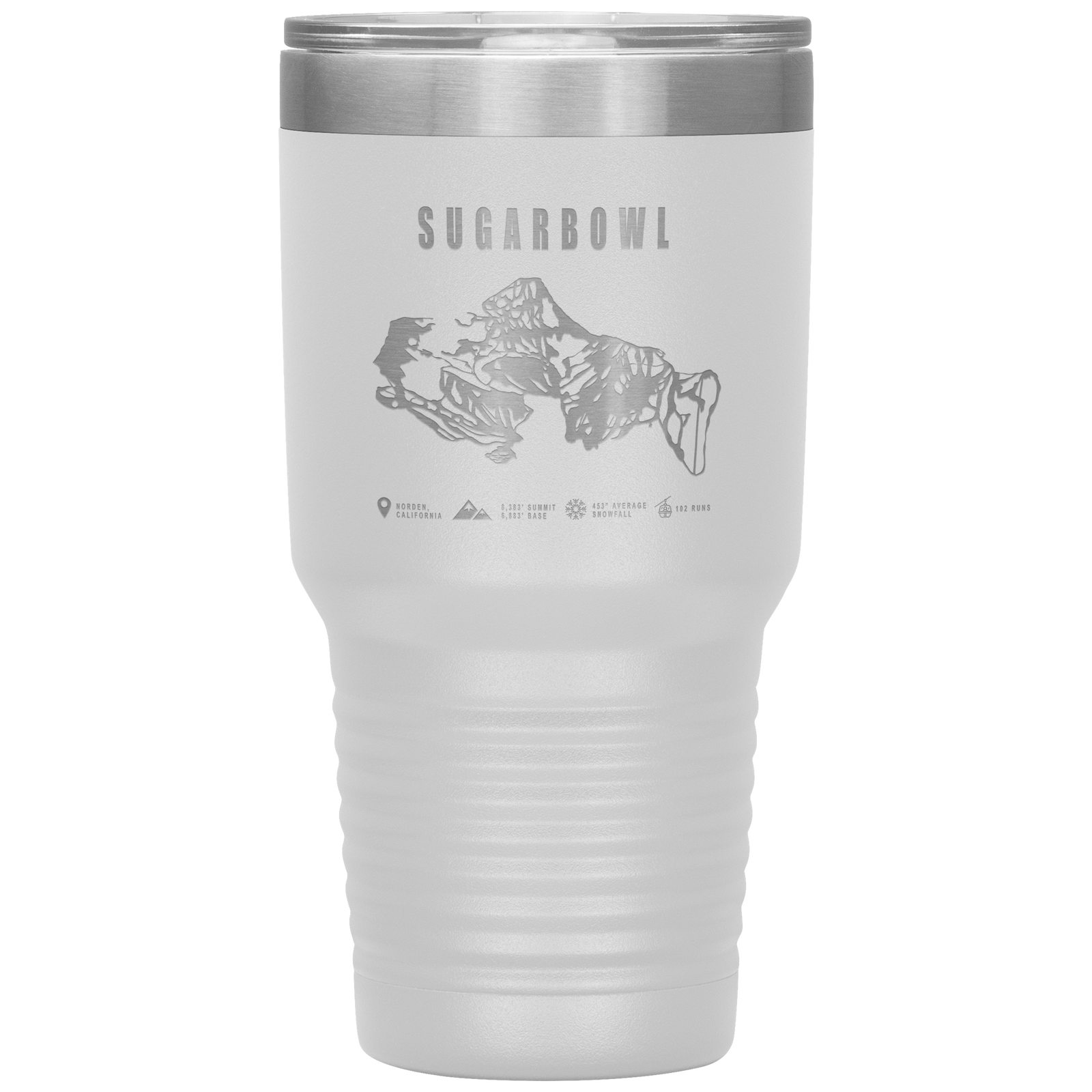 Sugarbowl, California Ski Trail Map 30oz Tumbler - Powderaddicts