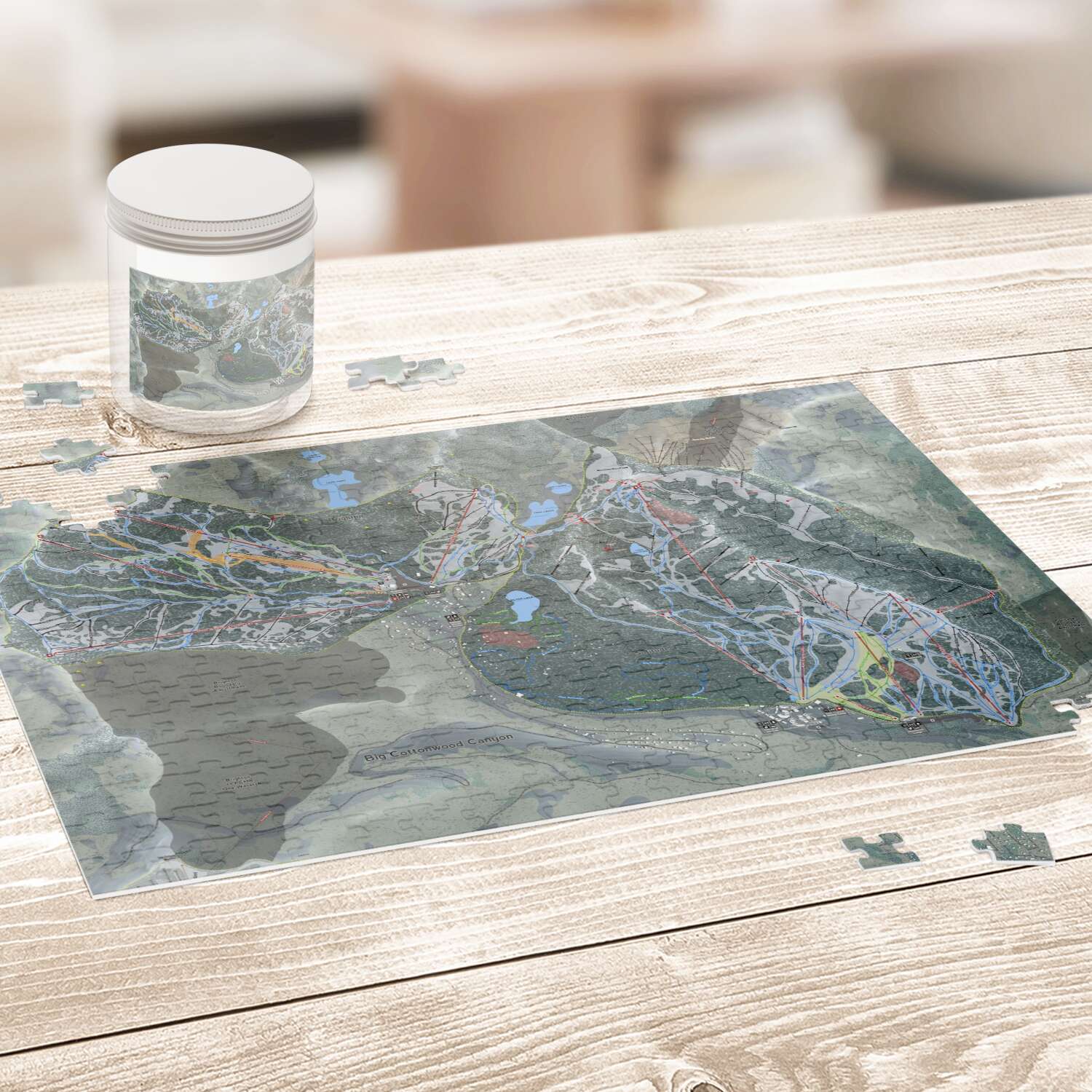 Big Cottonwood, Utah Ski Trail Map puzzle - Powderaddicts