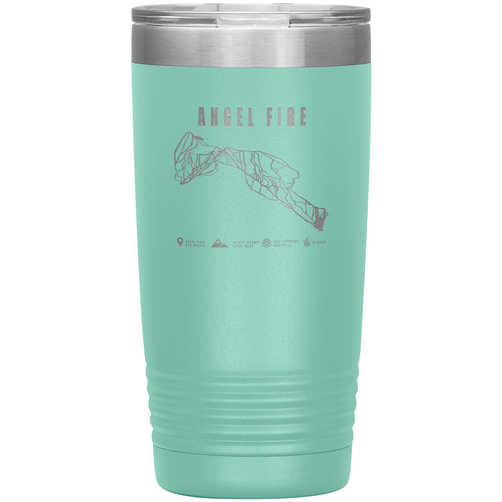 Angel Fire, New Mexico Ski Trail Map 20oz Tumbler - Powderaddicts