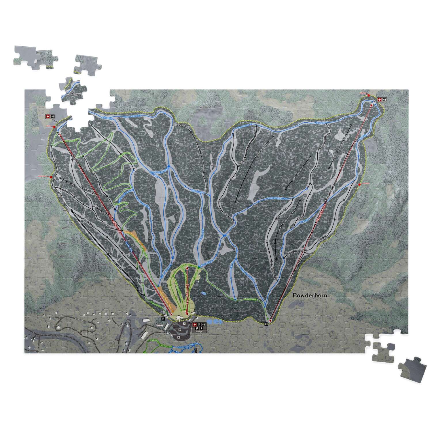 Powderhorn, Colorado Ski Trail Map Puzzles - Powderaddicts