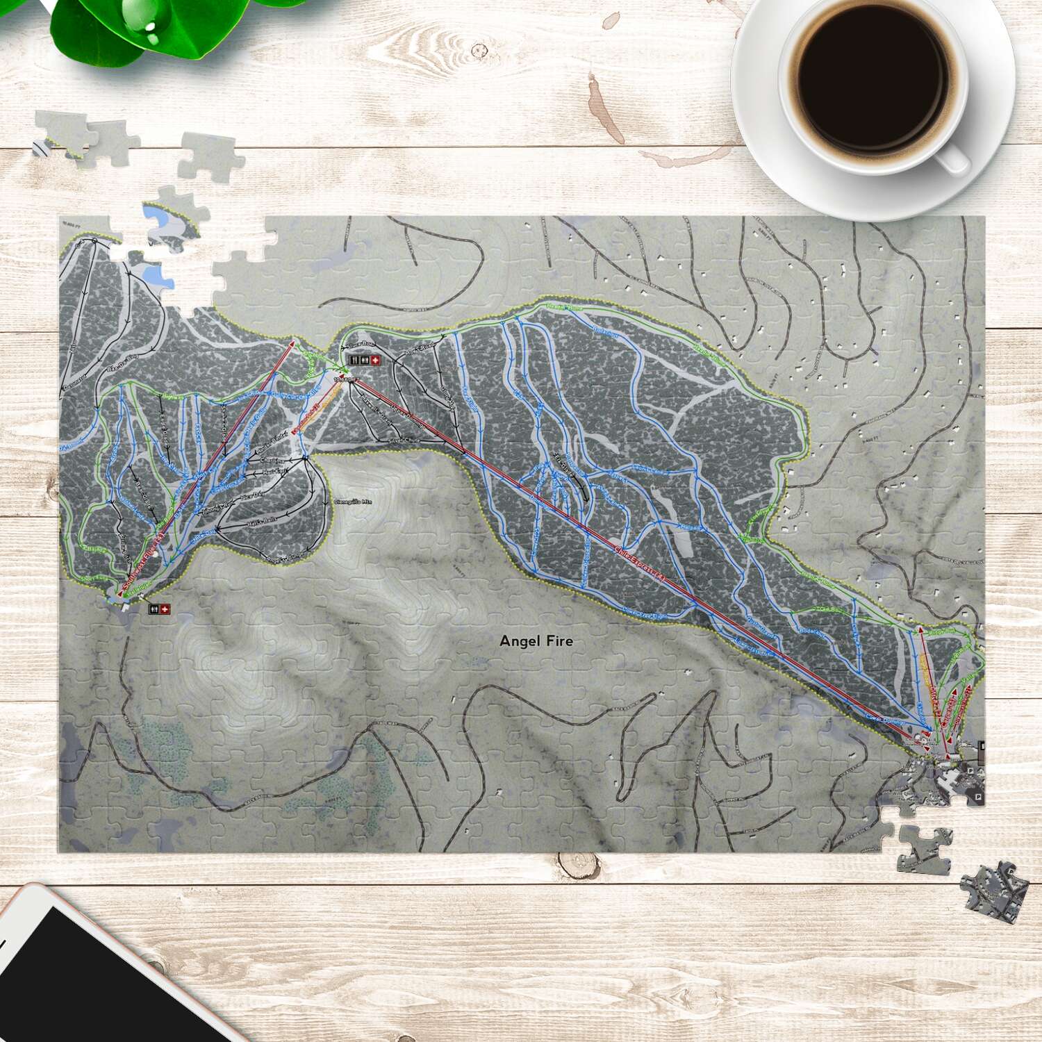 Angel Fire New Mexico Ski Trail Map Puzzle - Powderaddicts