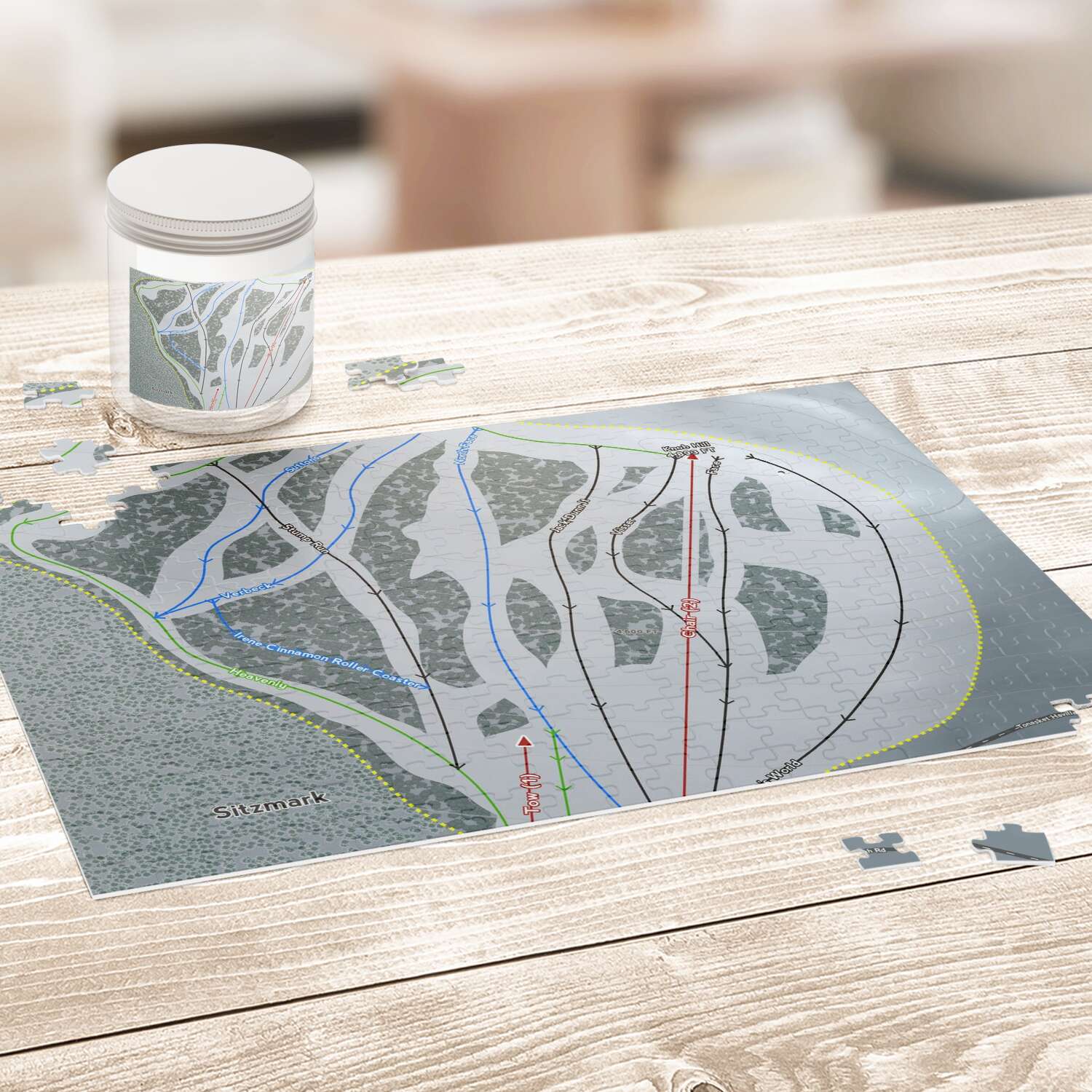Sitz mark Washington Ski Map Resort Puzzle - Powderaddicts