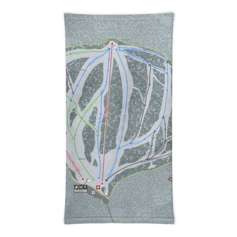 Ferguson Ridge, Oregon Ski Trail Map Printed Neck Gaiter - Powderaddicts