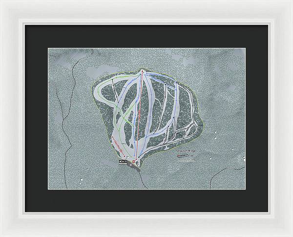 Ferguson Ridge Ski Trail Map - Framed Print - Powderaddicts