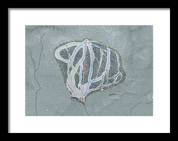 Ferguson Ridge Ski Trail Map - Framed Print - Powderaddicts