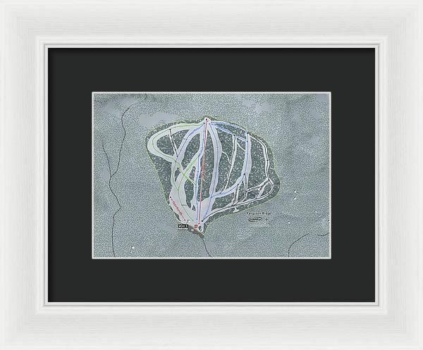 Ferguson Ridge Ski Trail Map - Framed Print - Powderaddicts
