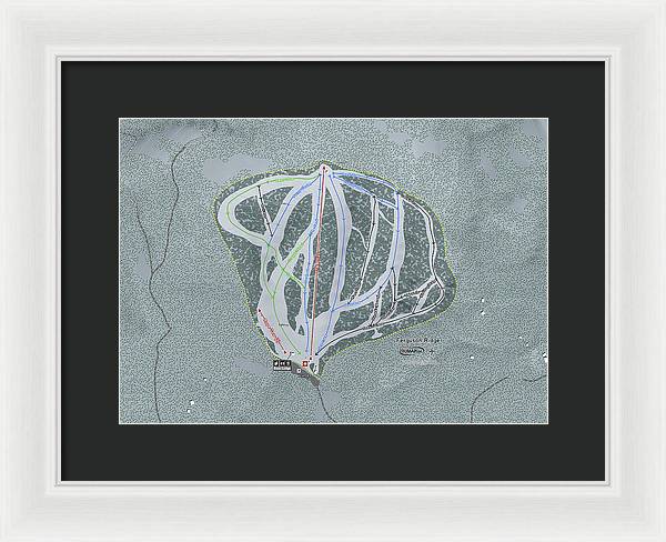 Ferguson Ridge Ski Trail Map - Framed Print - Powderaddicts
