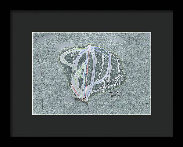 Ferguson Ridge Ski Trail Map - Framed Print - Powderaddicts