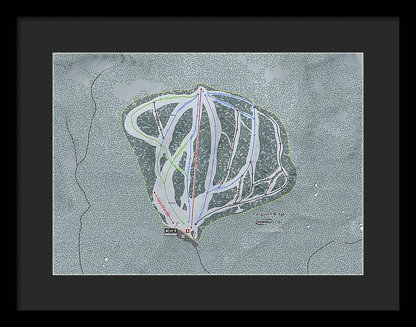 Ferguson Ridge Ski Trail Map - Framed Print - Powderaddicts