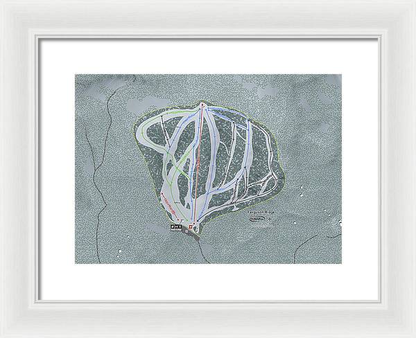 Ferguson Ridge Ski Trail Map - Framed Print - Powderaddicts