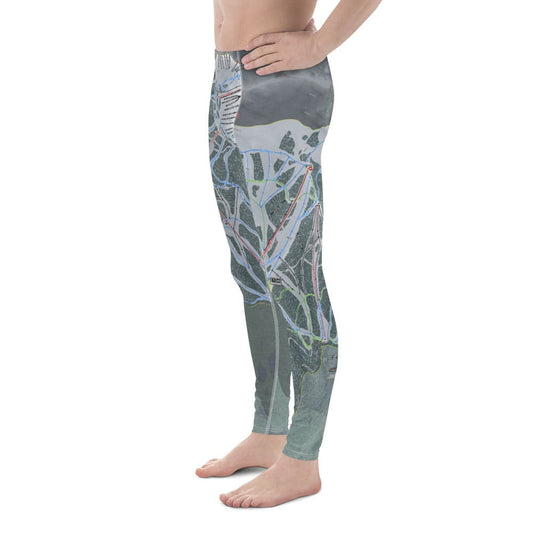 Fernie, British Columbia Ski Trail Map Men's Base Layer Bottom - Powderaddicts