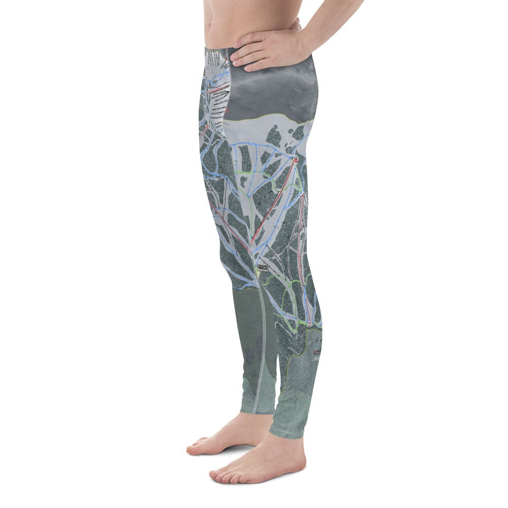 Fernie, British Columbia Ski Trail Map Men's Base Layer Bottom - Powderaddicts