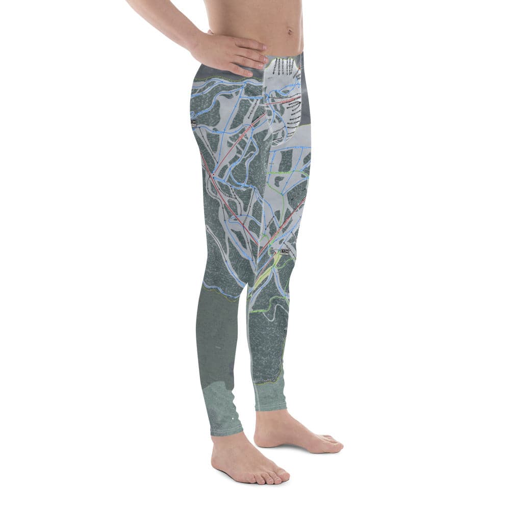 Fernie, British Columbia Ski Trail Map Men's Base Layer Bottom - Powderaddicts