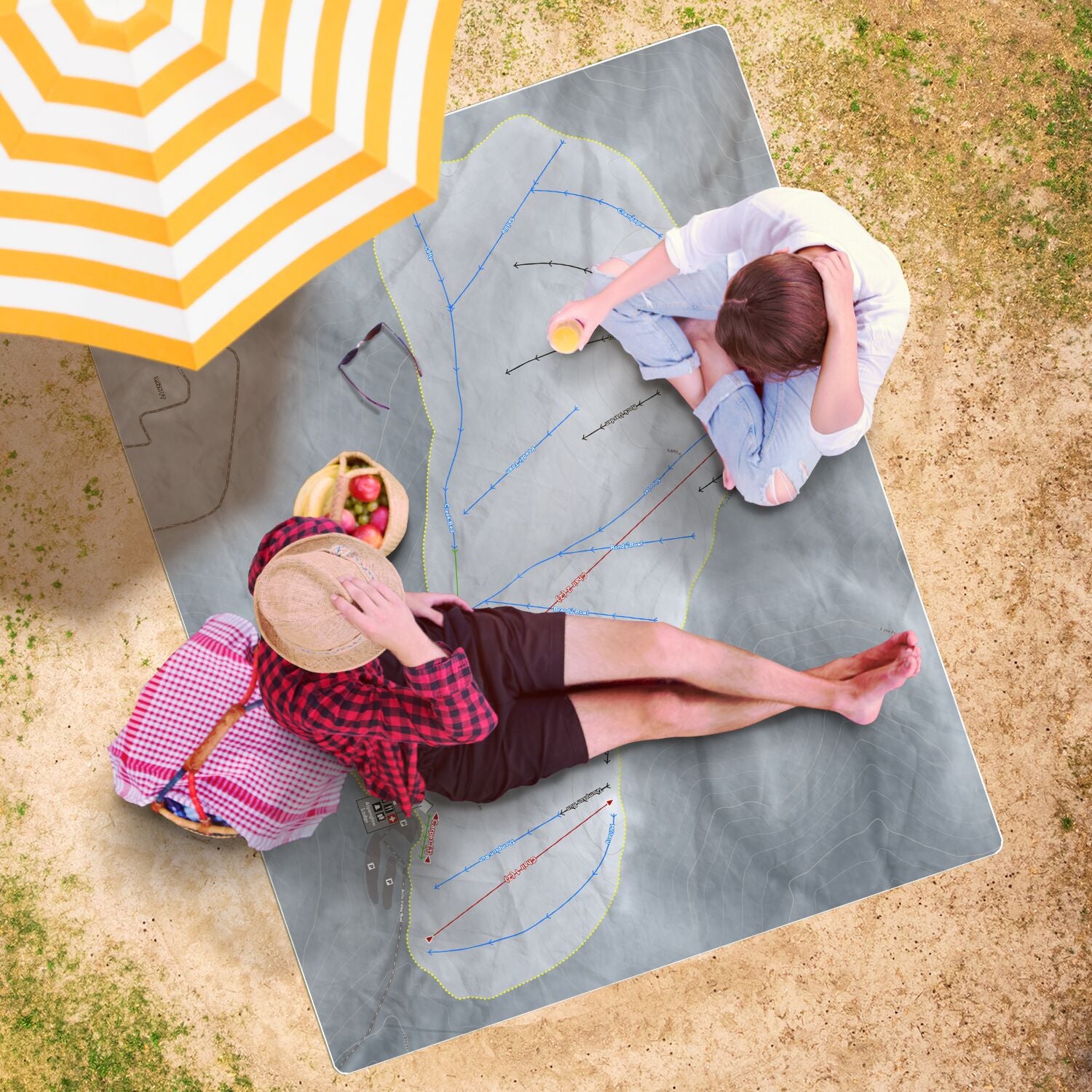 Artic Valley, Alaska Ski Resort Map Printed Beach Towel - Powderaddicts