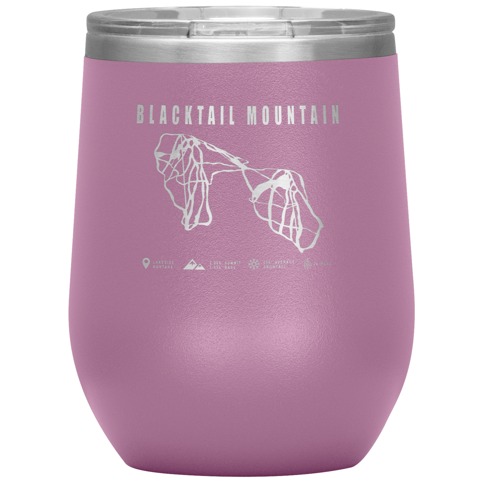 Blacktail Mountain Montana Ski Trail Map Wine 12oz Tumbler - Powderaddicts
