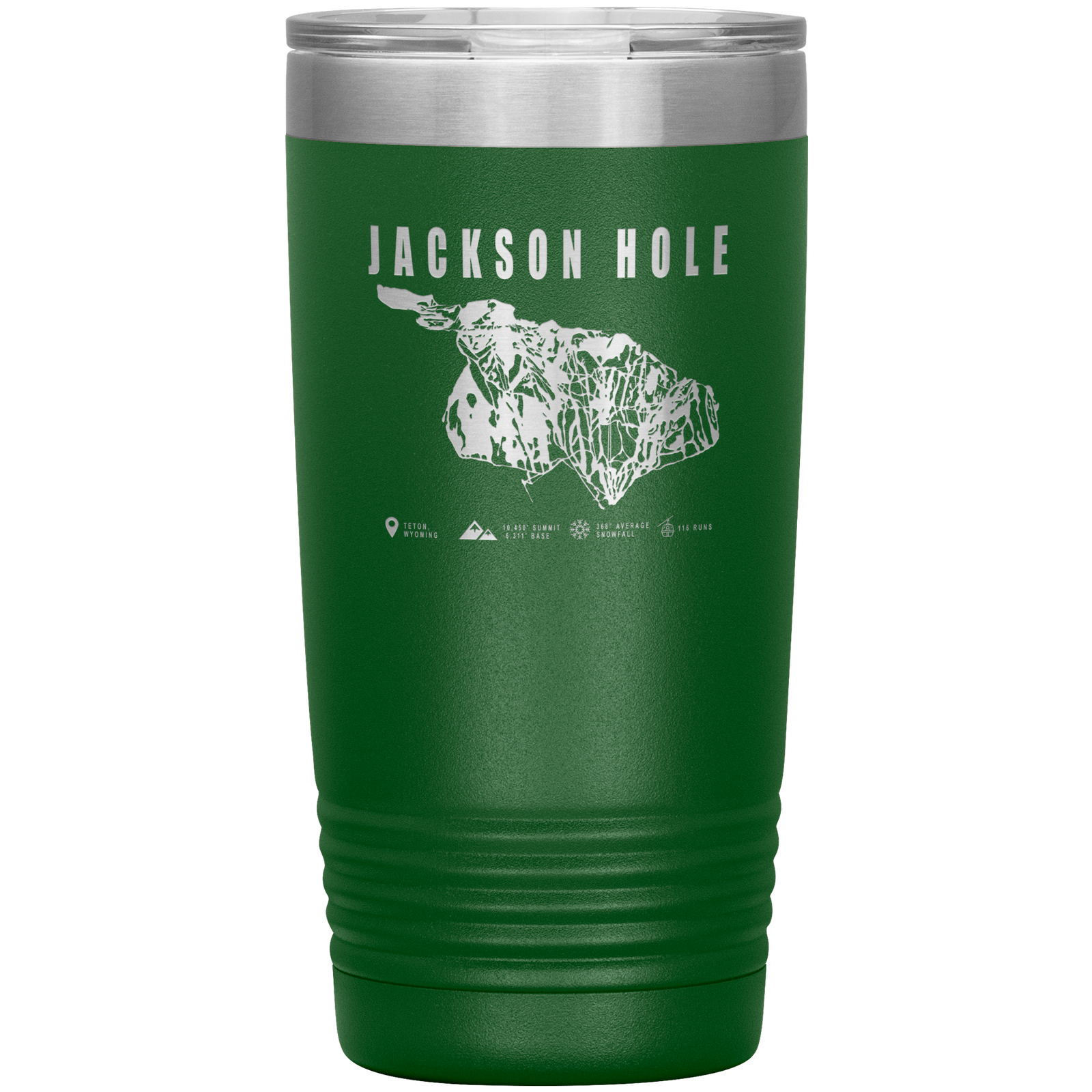Jackson Hole Wyoming Ski Trail Map 20oz Tumbler - Powderaddicts