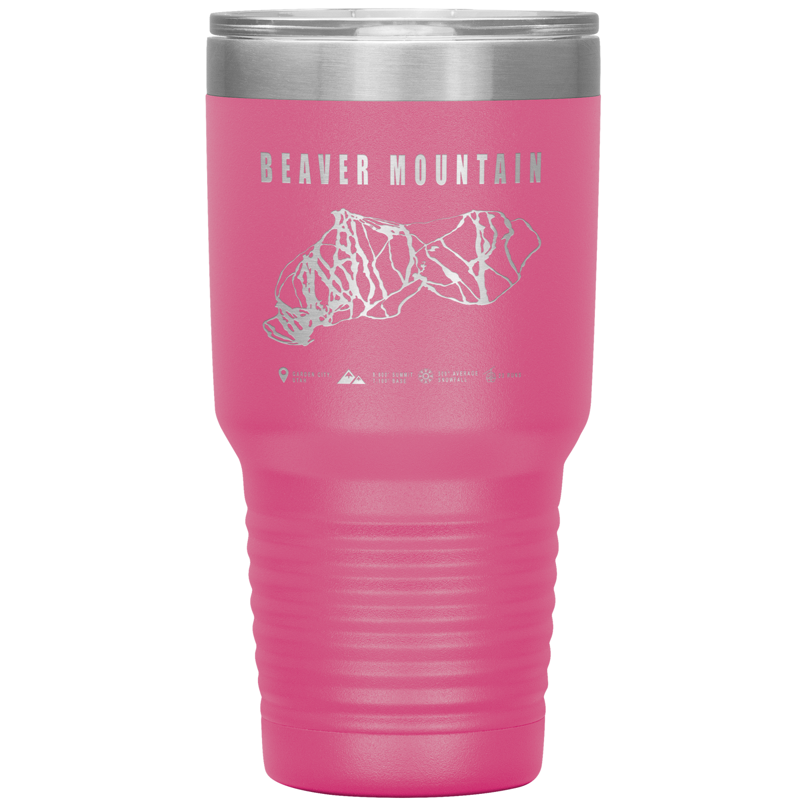Beaver Mountain,Utah Ski Trail Map 30oz Tumbler - Powderaddicts