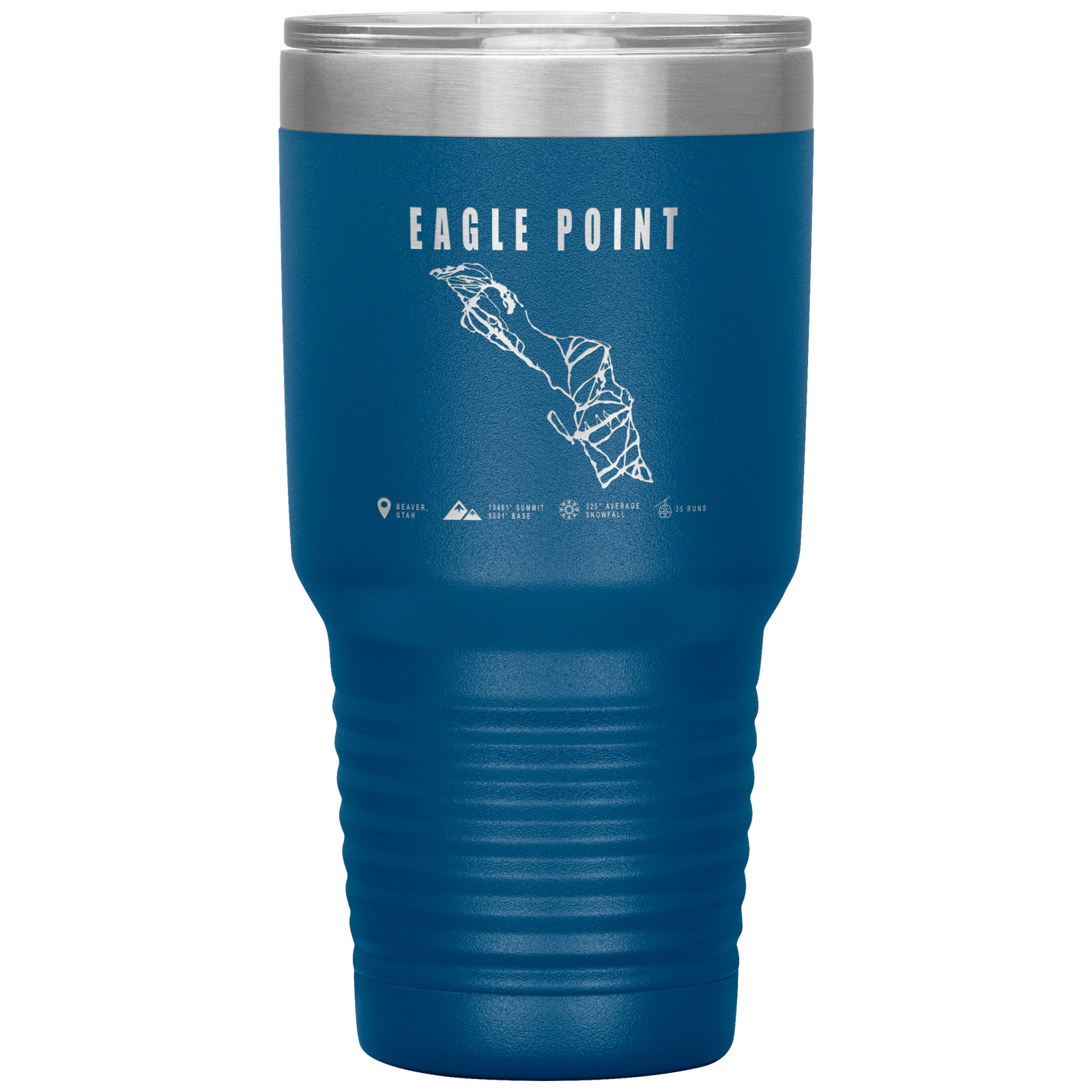 Eagle Point,Utah Ski Trail Map 30oz Tumbler - Powderaddicts