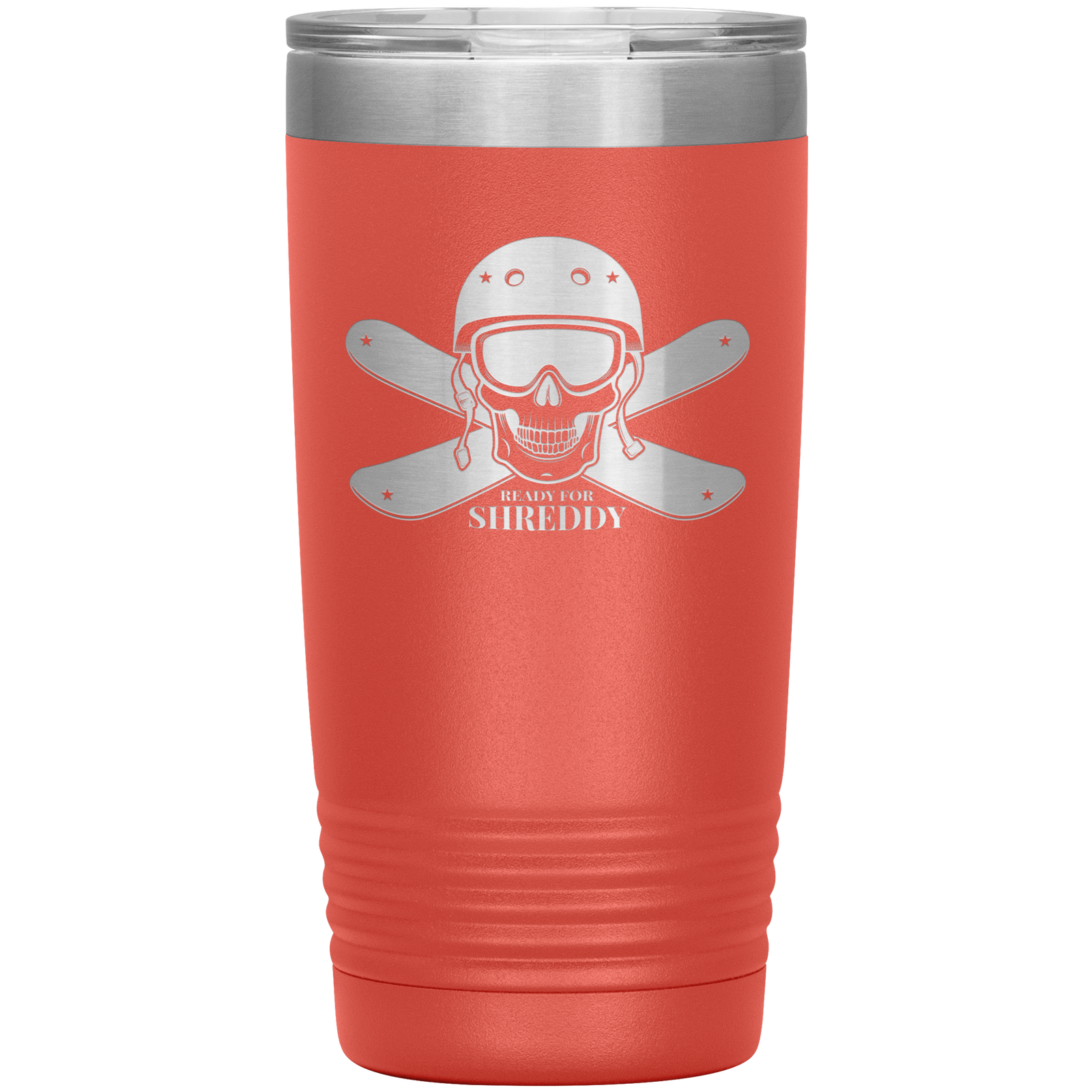 Ready For Shreddy Skeleton Skis 20oz Tumbler - Powderaddicts