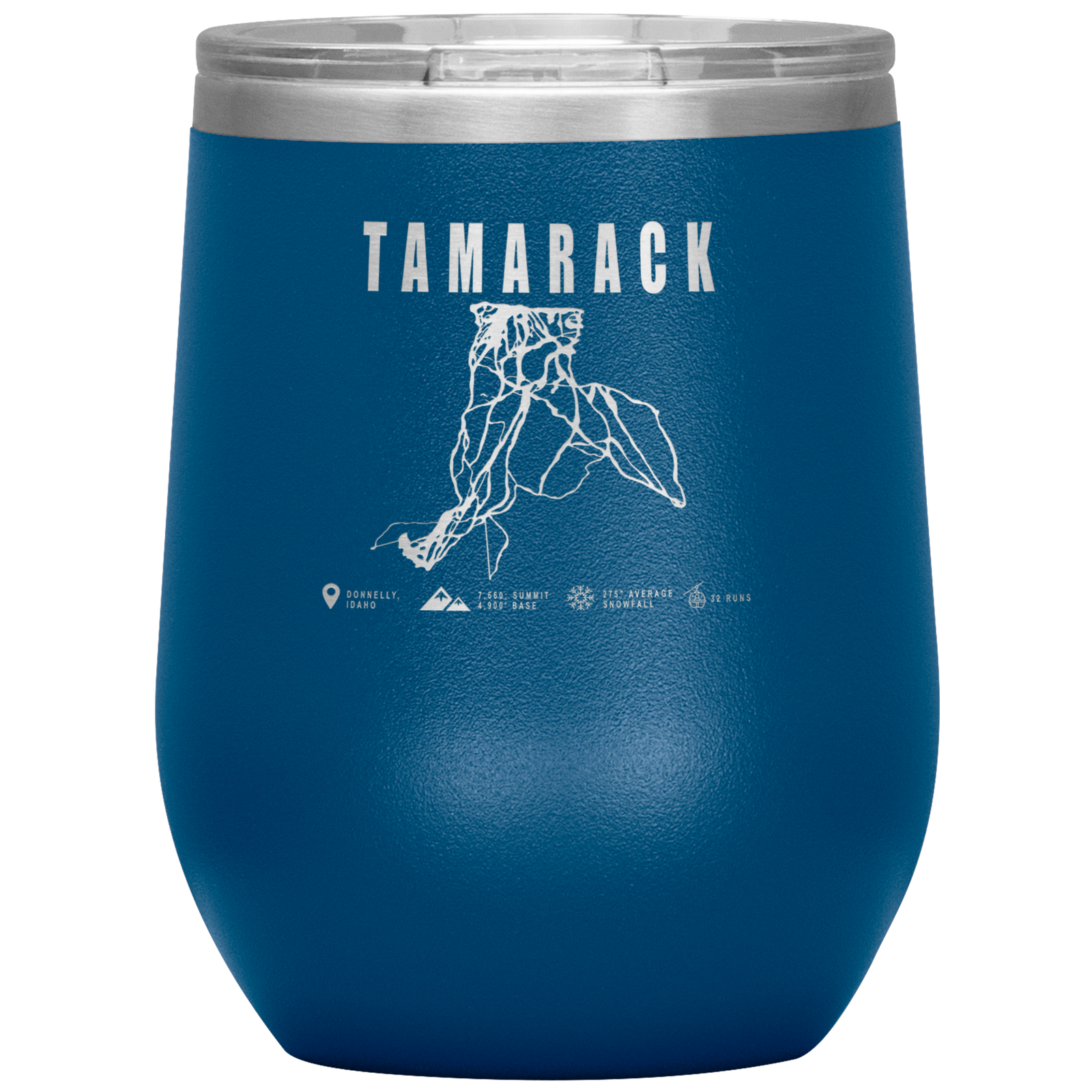 Tamarack Idaho Ski Trail Map Wine 12oz Tumbler - Powderaddicts