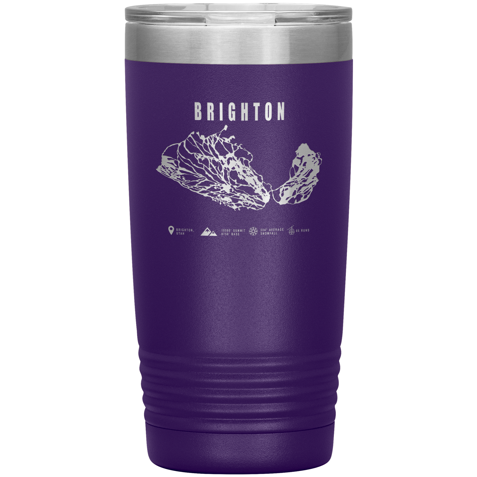 Brighton,Utah Ski Trail Map 20oz Tumbler - Powderaddicts