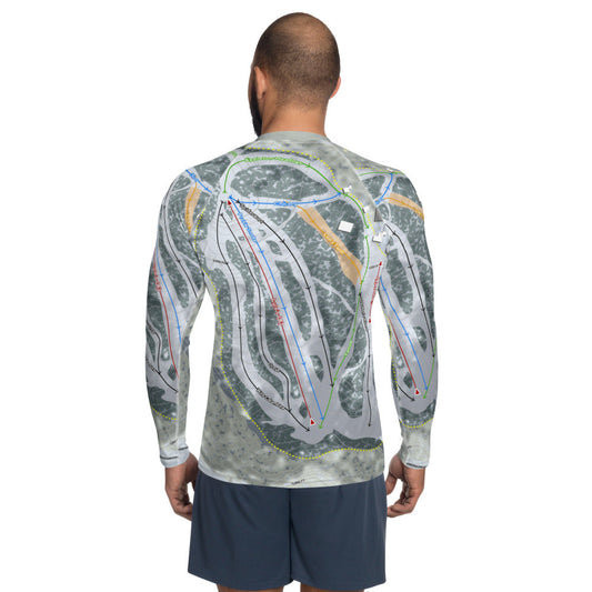 Frost Fire, North Dakota Ski Trail Map Men's Base Layer Top - Powderaddicts