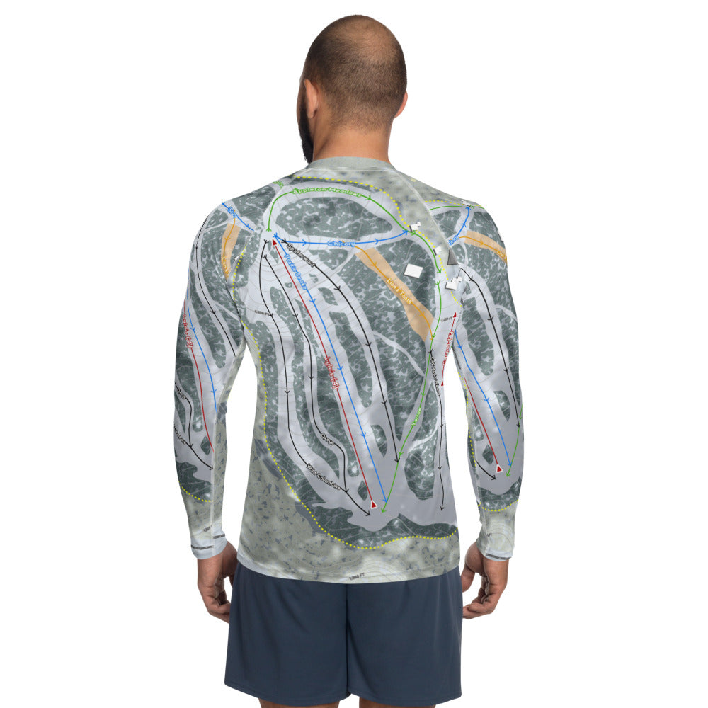 Frost Fire, North Dakota Ski Trail Map Men's Base Layer Top - Powderaddicts