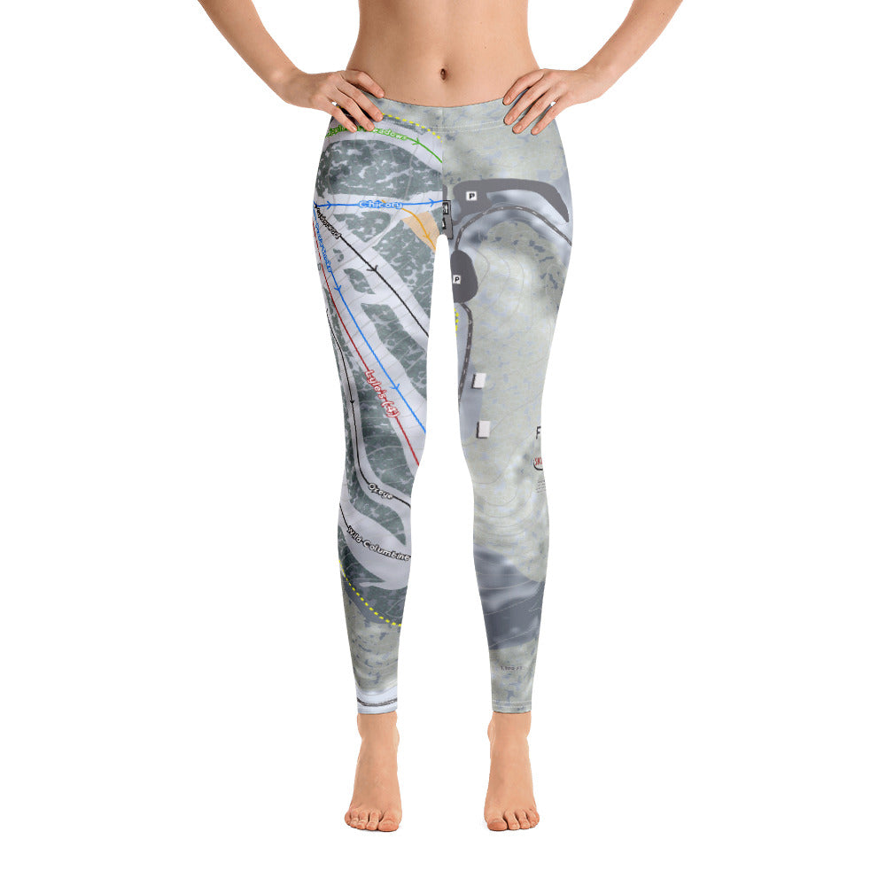 Frost Fire, North Dakota Ski Trail Map Women's Base Layer Bottom - Powderaddicts