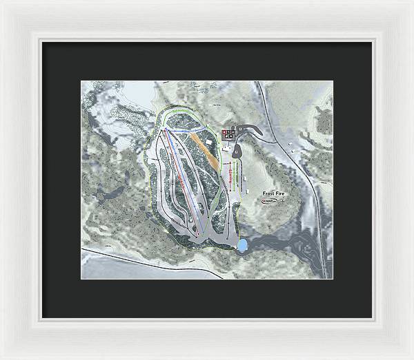Frost Fire Ski Trail Map - Framed Print - Powderaddicts