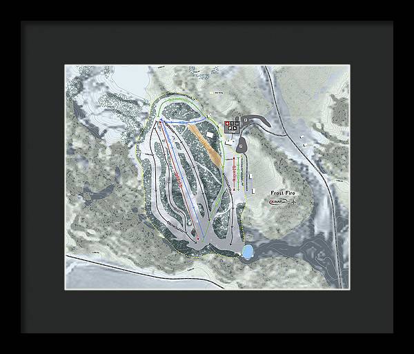 Frost Fire Ski Trail Map - Framed Print - Powderaddicts