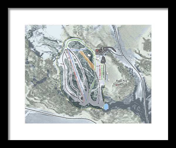 Frost Fire Ski Trail Map - Framed Print - Powderaddicts