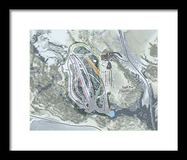 Frost Fire Ski Trail Map - Framed Print - Powderaddicts