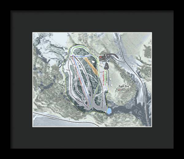 Frost Fire Ski Trail Map - Framed Print - Powderaddicts