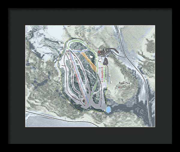 Frost Fire Ski Trail Map - Framed Print - Powderaddicts