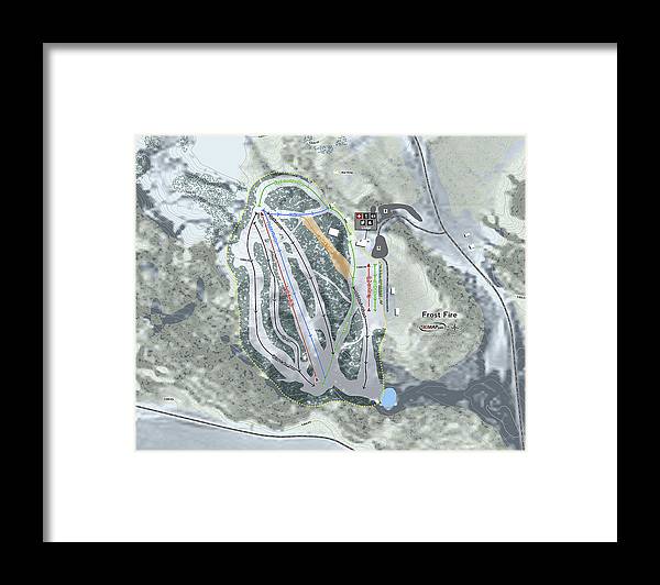 Frost Fire Ski Trail Map - Framed Print - Powderaddicts