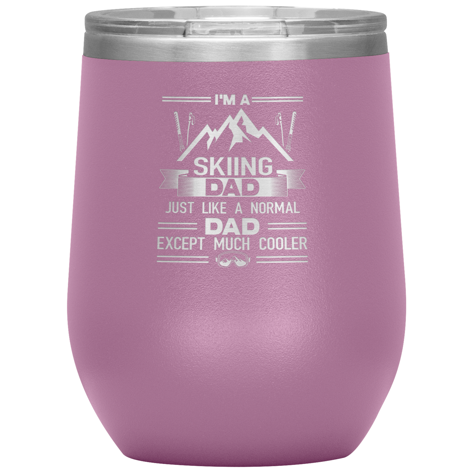 I'm A Skiing Dad Wine 12oz Tumbler - Powderaddicts
